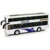 Bílý Dvoupatrový Policajní Autobus se Zvukovými Efekty