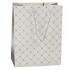Dárková Taška Papírová s Lesklými Srdíčky 23 x 18 x 10,5 cm