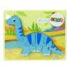 Dřevěné Puzzle Dinosaurus Brachiosaurus Modrý