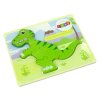 Dřevěné Puzzle Dinosaurus Isanosaurus Tyranosaurus Zelený
