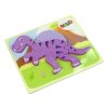 Dřevěné Puzzle Dinosaurus Koritozaurus Růžový Spinosaurus Fialový