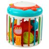 Interaktivní senzorická kostka s bubínkem liška, světla a zvuky barevná
