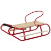 Kovové Sáňky s Opěrkou Pás Červený