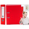 Kroužkový Pořadač Na Dokumenty A4/75mm Kovový Mechanismus Červený