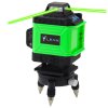 Laserová Vodováha Plošná 4D 16 Linií Taška 2 Akumulátory Zelená