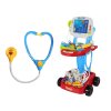 Lékařská Sada na Vozíku Lékařský Stůl Doktor 17 Prvků EKG
