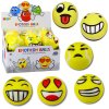Pěnový míček na odrážení a mačkání Emotik Žlutý 10cm