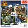 Puzzle - 4v1 - Nebezpeční dinosauři - Universal Jurassic World Trefl 34607