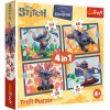 Puzzle - 4v1 - Prázdniny na Havaji - Disney Stitch Trefl 34666