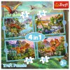 Puzzle - 4v1 - Výjimeční dinosauři - Trefl 34609