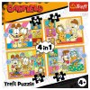 Puzzle 4v1 Garfield Miluje Lasagne Trefl 34673