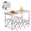 Sada Cestovní Kempingový Skládací Stůl 4 Židle Šedá