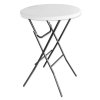 Skládací Cateringový Stůl S Blokací Banketní Kulatý Bílý 80x88cm