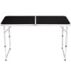 Skládací Kempingový Stůl Hliníkový Nastavitelný Černý 120x60cm