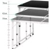 Skládací Kempingový Stůl Hliníkový Nastavitelný Černý 120x60cm