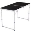 Skládací Kempingový Stůl Hliníkový Nastavitelný Černý 120x60cm