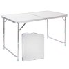Skládací Turistický Kempingový Stůl Nastavitelný Hliníkový Bílý 120x60cm