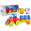 Traktor s přívěsem svítící zvuková hračka se zvířátky