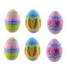 Velikonoční vajíčka na drátku, motiv mrkev a tulipány, barevné 6ks