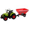 Zemědělský Traktor s Odpojitelným Vozíkem na Obilí se Zvukovými Efekty Zelený