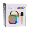 Karaoke Set Reproduktor s Bezdrátovým Mikrofonem K12 RGB Bluetooth Růžový