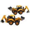 Dětská stavební hračka - Žlutý bagr s dvojitou lžící a regulací