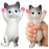 Antistresová hračka Kočka Bílá-Šedá, Silikonová smyslová relaxace, 13x6,5 cm