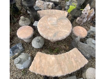 5376 9494 onixovy stul s dvema lavicemi a dvema sedatky