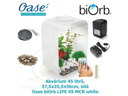 3325 5560 akvarium 45 litru 37 5x25 5x56cm bila oase biorb life 45 mcr white