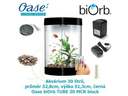 3340 5567 akvarium 30 litru prumer 32 8cm vyska 51 3cm cerna oase biorb tube 30 mcr black