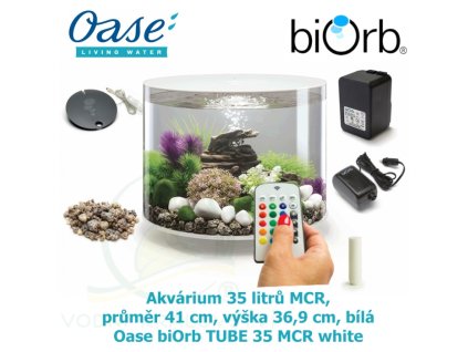 3344 7346 akvarium 35 litru prumer 41cm vyska 35cm bila oase biorb tube 35 mcr white
