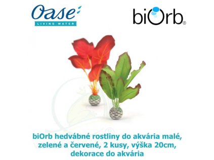 3647 6216 biorb hedvabne rostliny do akvaria male zelene a cervene 2 kusy vyska 20cm dekorace do akvaria