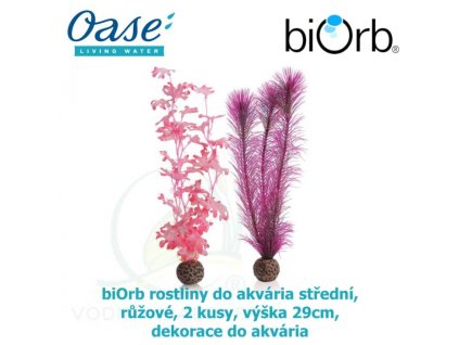 3644 6369 biorb rostliny do akvaria stredni ruzove 2 kusy vyska 29cm dekorace do akvaria
