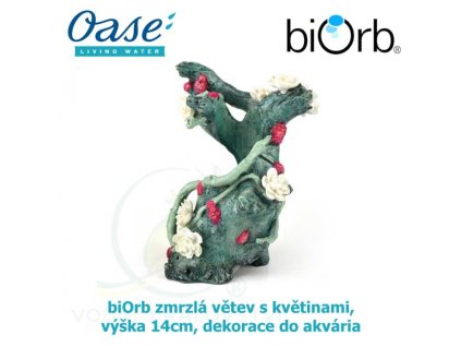 3626 6168 biorb zmrzla vetev s kvetinami vyska 14cm dekorace do akvaria