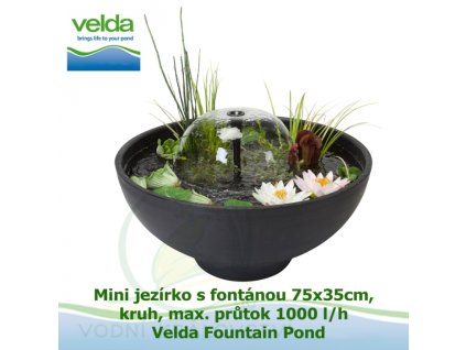 2803 4646 mini jezirko s fontanou 75x35cm kruh max prutok 1000 l h velda fountain pond