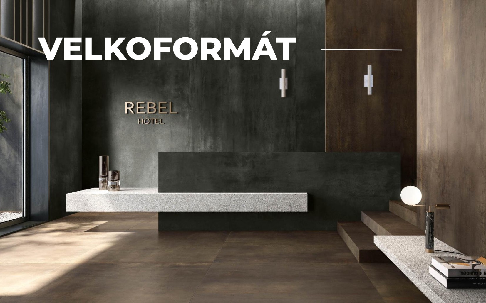 Velkoformátové obklady a dlažba do exteriéru i interiéru v kovovém dekoru - Jara house desing Vyškov