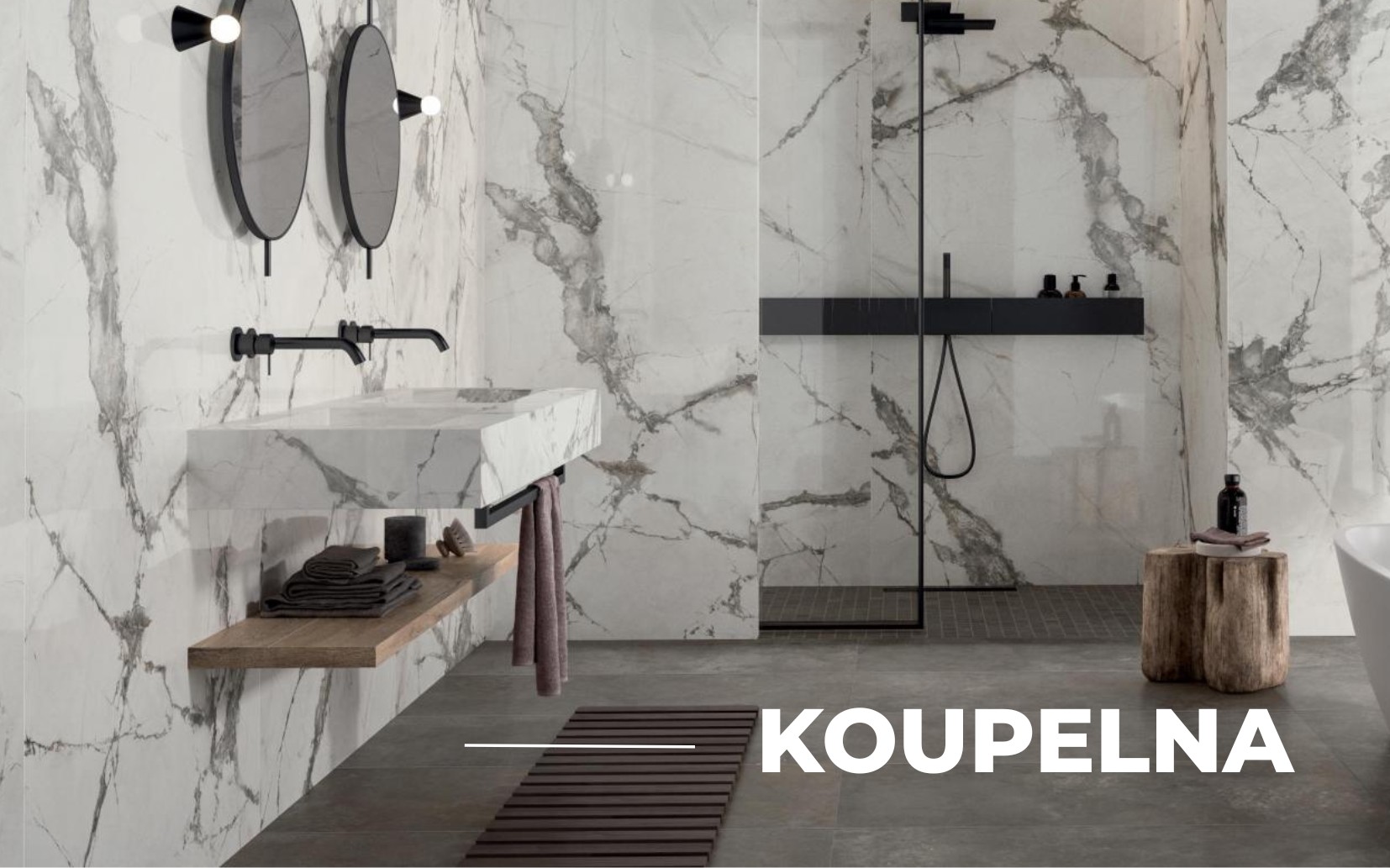 Obklady a dlažba do koupelny v mramorovém dekoru - Jara house desing Vyškov