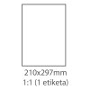 etikety ecodata samolepiace 210x297 univerzalne biele 1ks a4 so zadnym nasekom splitom 100 listov a4 bal i21365