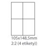 etikety ecodata samolepiace 105x148 univerzalne biele 100 listov a4 bal i21319
