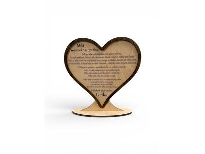 Dřevěné srdce velké pro dlouhý text