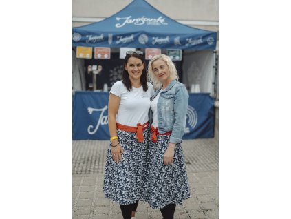 Zavinovací sukně z modrotisku