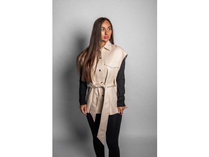 Black drip leather vest - Limited Edition