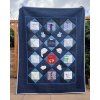 Patchworková deka Modré vzpomínky 160x205cm z dětského oblečení