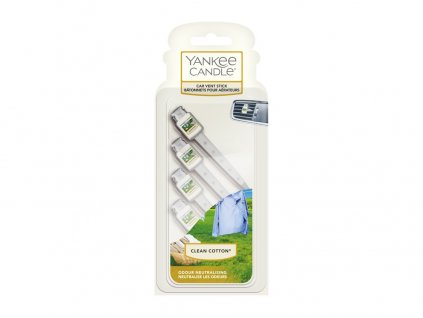 Yankee Candle Clean Cotton Vonné kolíčky do auta, 4 ks