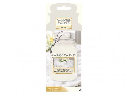 Yankee Candle Fluffy Towels Vůně do auta Papírová auto visačka 1 ks