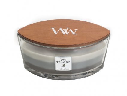 WoodWick Svíčka loď Trilogy Warm Woods, 453 g