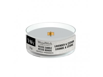 WoodWick Svíčka Petite Lavender & Cedar, 31 g