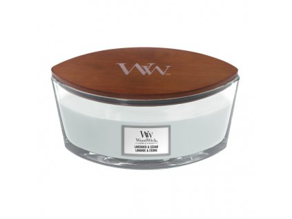 WoodWick Svíčka loď Lavender & Cedar, 453 g