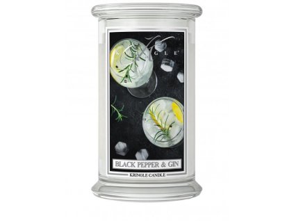 Kringle Candle svíčka Black Pepper Gin (sójový vosk), 623 g