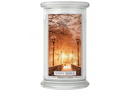 Kringle Candle svíčka Snowy Bridge (sójový vosk), 623 g